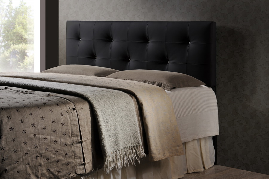 Baxton Studio Kirchem Upholstered Black Queenl Sized Headboard